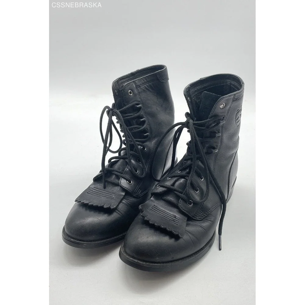 Ariat Black Leather Kiltie Western Boots, - Size 7.5B, 33501 - Picture 1 of 9